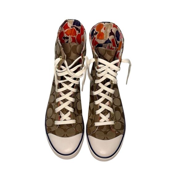 Coach Bonney high top signature sneakers - 8 - Picture 5 of 9